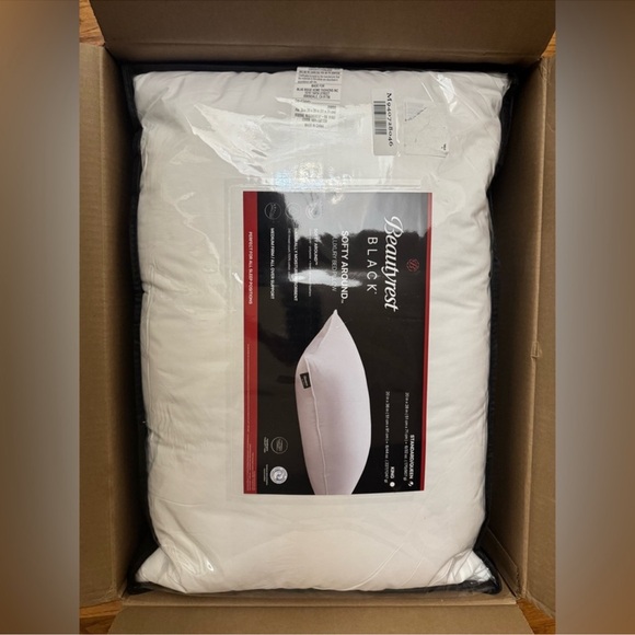🎉LAST PIECE🎉2PC Beautyrest Black Luxury Goose Down And Feather Pillows - Picture 4 of 12